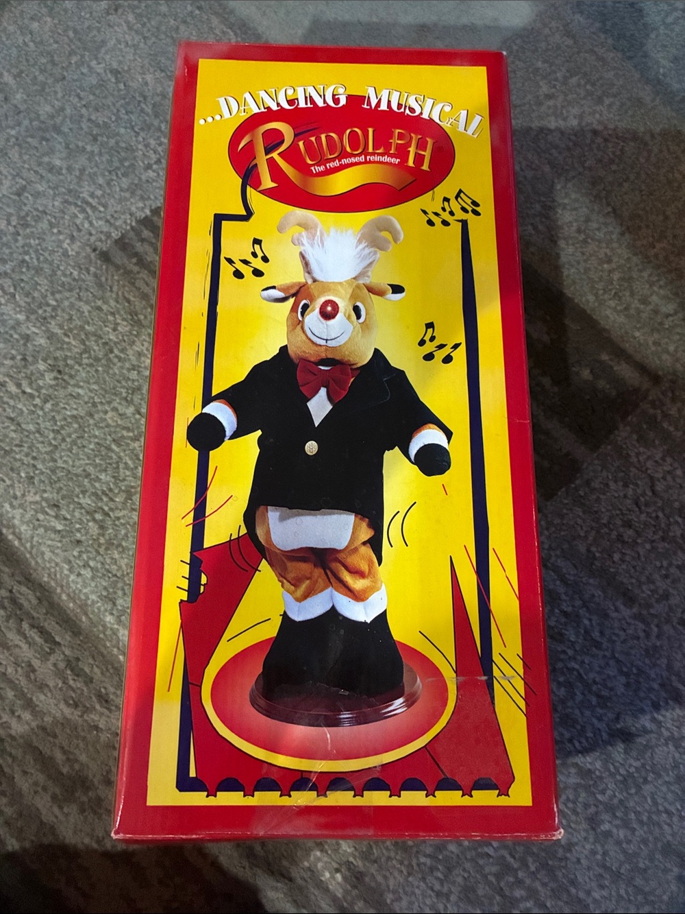 Vintage 1977 Rudolph Dancing Musical Reindeer new has been opened